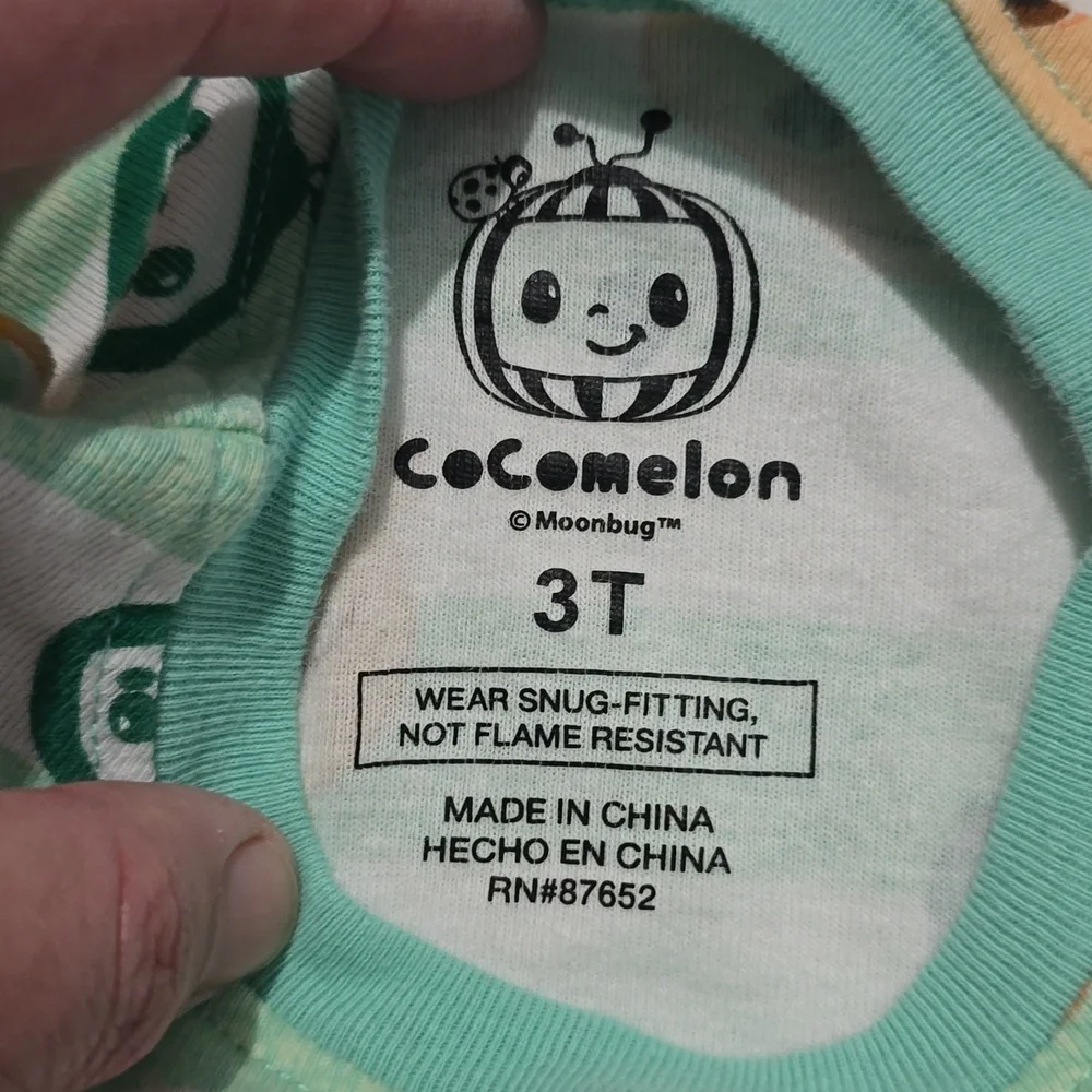 Cocomelon Green and Orange‎ Pajama Set Size 3T
